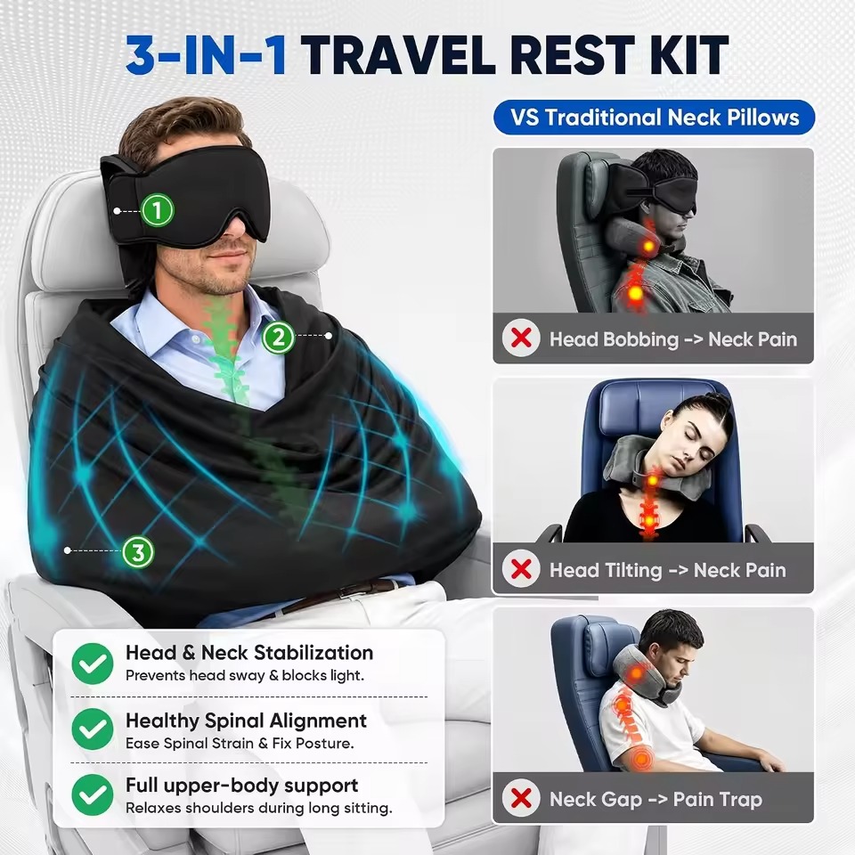 Travel Accessories Long Flight - Support de siège de voiture 3-en-1